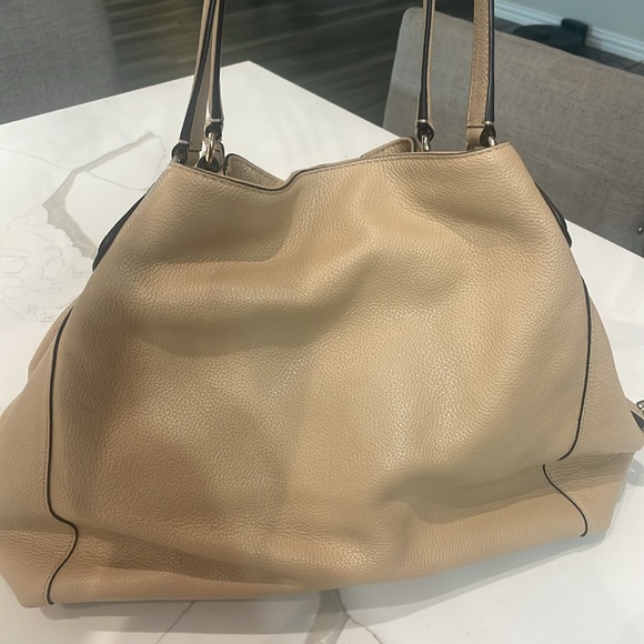 Light tan Coach shoulder purse. Like new, used once. - Picture 3 of 7